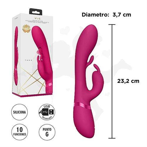 Vibrador estimulador de punto G con estimulador de clitoris y carga USB